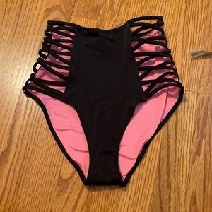 High wasted victoria secret pink swim bottoms